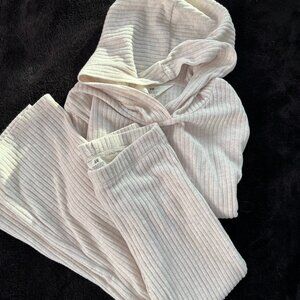 H&M girls loungewear neutral matching set - cozy hoodie and pant